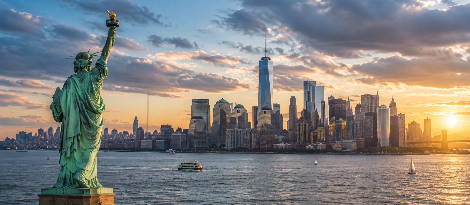 New York skyline and city streets representing travel decisions for first-time visitors.